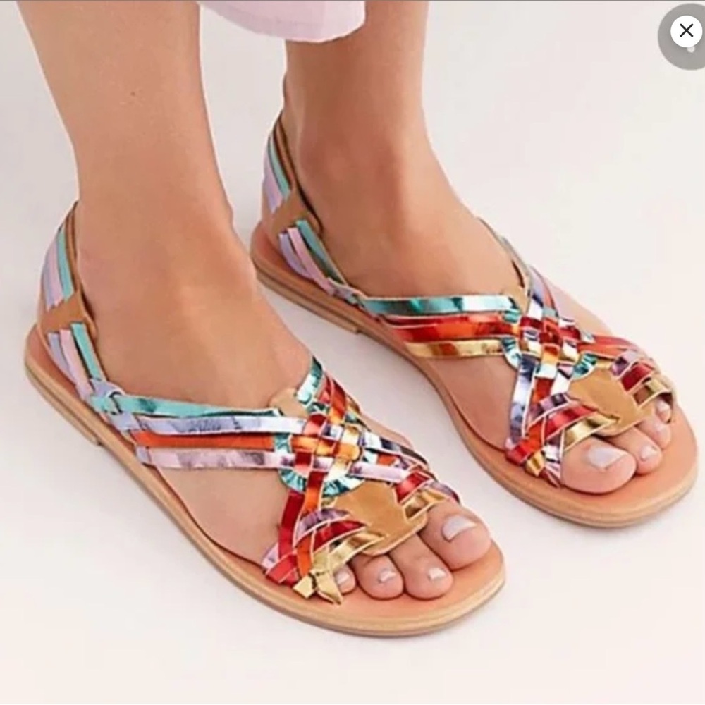 💥PRICE DROP💥 Free people San Juan huarache rainbow sandals